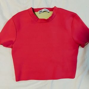 Zara hot pink shirt💓
